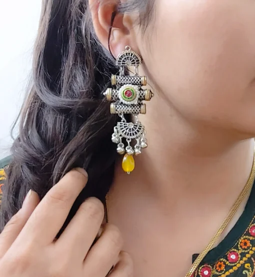 Glamaya Oxidised Two Tone Earring 8 GLAM-ER-TT-30-022147-55-2 Glamaya Oxidised Two Tone Earring 8 GLAM-ER-TT-30-022147-55-2