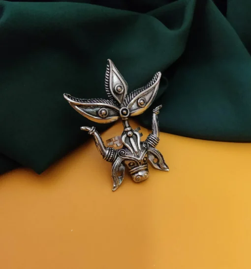 Glamaya Durga Oxidised Ethnic Adjustable Finger Ring 1 GLAM-RI-OX-9-154770-12-5