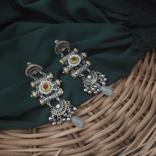 Glamaya Oxidised Two Tone Earring 7 GLAM-ER-TT-30-022147-55-2 Glamaya Oxidised Two Tone Earring 7 GLAM-ER-TT-30-022147-55-2