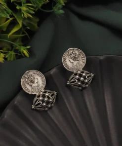 Glamaya Silver Replica Coin Stud Earring 2 GLAM-ER-OX-9-663534-11-10