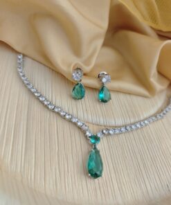 Glamaya Cz Deepika Inspired Necklace Earring Set 1 GLAM-CN-CZ-75-976843-95-4