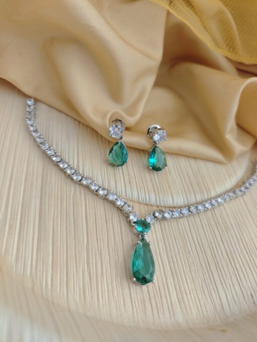 Glamaya Cz Deepika Inspired Necklace Earring Set 1 GLAM-CN-CZ-75-976843-95-4