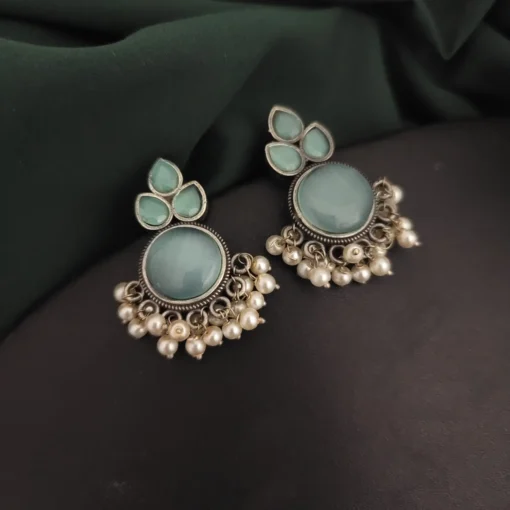 Glamaya Monalisa Stone Silver Lookalike Stud Earring 10 1 GLAM-ER-ST-20-145269-37-5