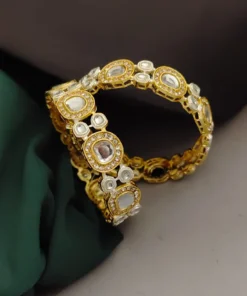 Glamaya Kundan Gold Plated Bangles Size 2.6 1 GLAM-BB-CO-150-284429-190-2