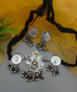 Glamaya Oxidised Fusion Choker Necklace Earring 03 1 GLAM-NE-OX-30-857068-59-3