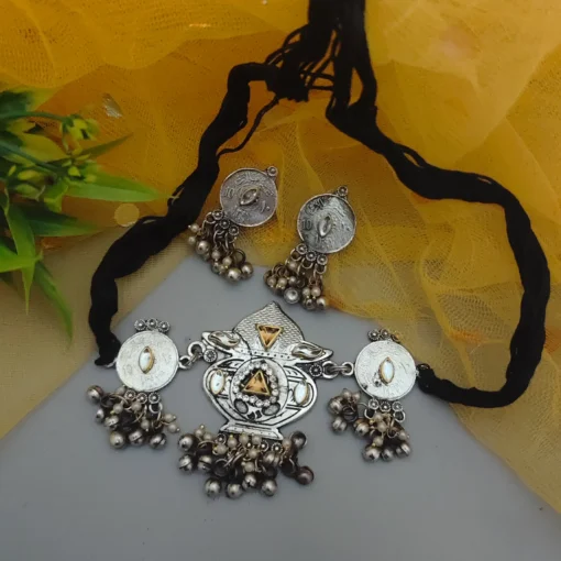 Glamaya Oxidised Fusion Choker Necklace Earring 03 1 GLAM-NE-OX-30-857068-59-3