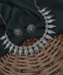 Glamaya Kabayali Oxidised Choker Neklace Set 3 GLAM-CN-OX-5-822411-12-10