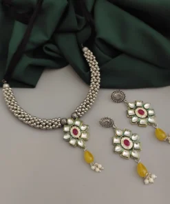 Glamaya Oxidised Ghungroo Fusion Necklace Earring Set 1 GLAM-CN-OX-18-233443-33-5