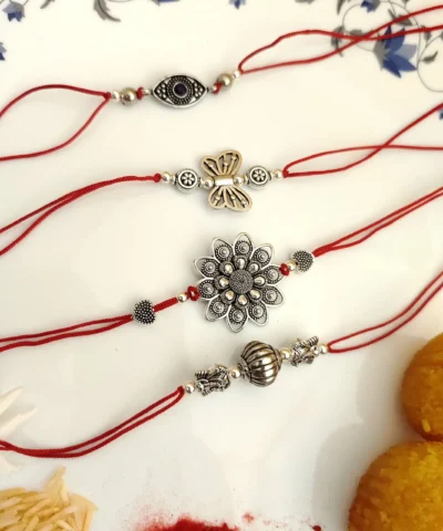 Glamaya Oxidized Rakhi Set Of 4 Pc 1 GLAM-CB-OX-20-777163-37-5