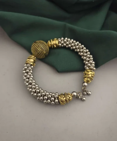 Glamaya Oxidized Adjustable Two Tone Bracelet 1 GLAM-BB-TT-6F7-058817-11-9