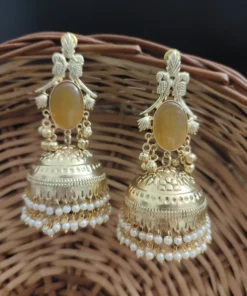 Glamaya Raha Golden Light Weight Jhumka 8 GLAM-ER-MF-90-530431-123-5 Glamaya Raha Golden Light Weight Jhumka 8 GLAM-ER-MF-90-530431-123-5