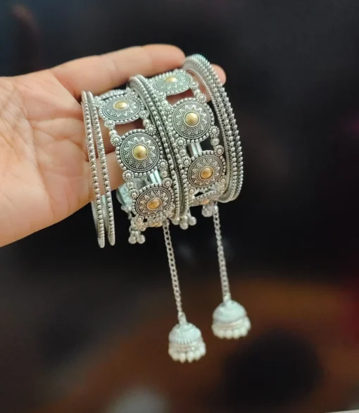 Glamaya Reshma Oxidised Two Bangles Set 1 GLAM-CB-OX-37-834873-57-5