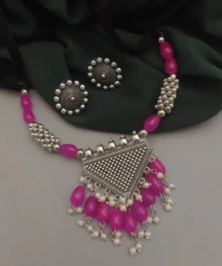 Glamaya Inaya Oxidised Ghungroo Necklace Set 2 GLAM-CN-OX-15F7-421457-25-7