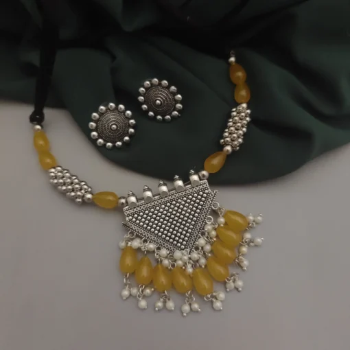 Glamaya Inaya Oxidised Ghungroo Necklace Set 1 GLAM-CN-OX-15F7-421457-25-7