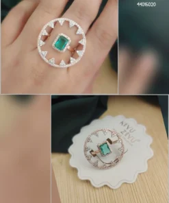 Glamaya Amelia Emerald Finger Ring 3 GLAM-RI-CZ-55-513733-107-2