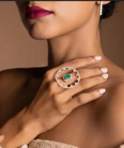 Glamaya Amelia Emerald Finger Ring 1 GLAM-RI-CZ-55-513733-107-2