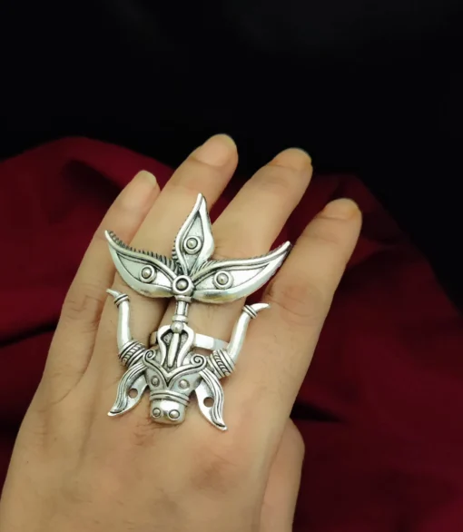 Glamaya Durga Oxidised Ethnic Adjustable Finger Ring 3 GLAM-RI-OX-9-154770-12-5 Glamaya Durga Oxidised Ethnic Adjustable Finger Ring 3 GLAM-RI-OX-9-154770-12-5