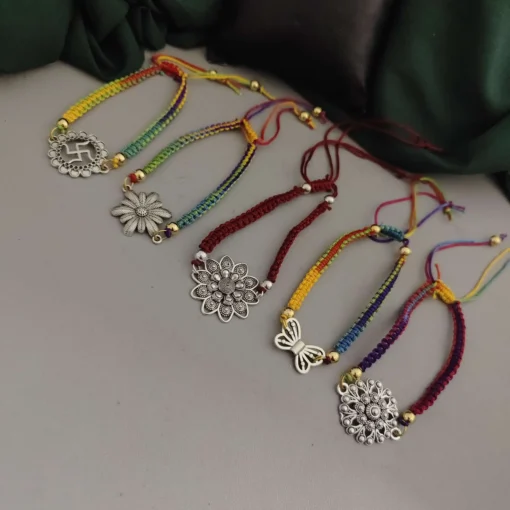 Glamaya Oxidised Adjustable Bracelet Pack Of 5 1 GLAM-CB-OX-30-314119-65-5