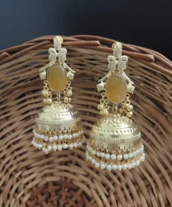 Glamaya Raha Golden Light Weight Jhumka 13 GLAM-ER-MF-90-530431-123-5 Glamaya Raha Golden Light Weight Jhumka 13 GLAM-ER-MF-90-530431-123-5