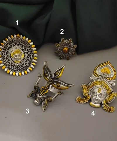 Glamaya Oxidised Two Tone Adjustable Finger Ring 1 GLAM-RI-TT-13F3-374988-25-3