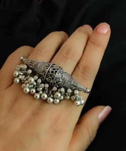 Glamaya Ethnic Oxidised Adjustable Finger Ring 1 GLAM-RI-OX-10-126323-20-3