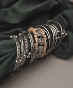 Glamaya Oxidised Bangles Combo Set Of 17 Pc Peach 1 GLAM-CB-OX-30-502695-38-10