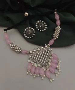 Glamaya Inaya Oxidised Ghungroo Necklace Set 4 GLAM-CN-OX-15F7-421457-25-7