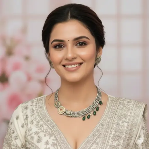 Elegant Hasli Choker Necklace Set with Elephant Design 1 Glamaya Elegant Hasli Choker Necklace Set with Elephant Design