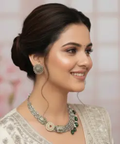 Elegant Hasli Choker Necklace Set with Elephant DesignElegant Hasli Choker Necklace Set with Elephant Design 2 Glamaya Elegant Hasli Choker Necklace Set with Elephant Design