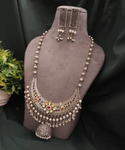 Glamaya Heer Oxidised Long Necklace Earring Set 3 GLAM-CN-OX-22F9-853132-43-7
