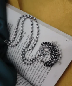 Glamaya Pritha Silver Replica Brass Peacock Chain Necklace 10 GLAM-NE-BR-21F4-231761-43-7 Glamaya Pritha Silver Replica Brass Peacock Chain Necklace 10 GLAM-NE-BR-21F4-231761-43-7