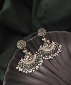 Glamaya Radhekrishna Dangle Silver Replica Earring 3 GLAM-ER-OX-25F7-249601-43-7
