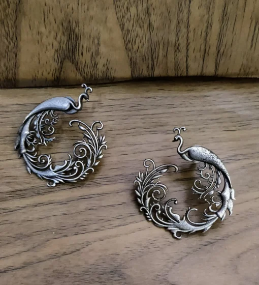 Glamaya Oxidized Silver Lookalike Antique Peacock Earring 1 GLAM-ER-OX-2F5-214029-9-2