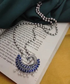 Glamaya Pritha Silver Replica Brass Peacock Chain Necklace 5 GLAM-NE-BR-21F4-231761-43-7 Glamaya Pritha Silver Replica Brass Peacock Chain Necklace 5 GLAM-NE-BR-21F4-231761-43-7