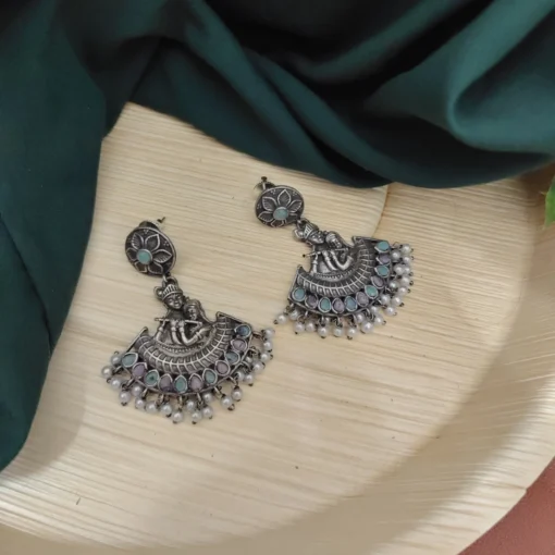 Glamaya Radhekrishna Dangle Silver Replica Earring 6 GLAM-ER-OX-25F7-249601-43-7 Glamaya Radhekrishna Dangle Silver Replica Earring 6 GLAM-ER-OX-25F7-249601-43-7