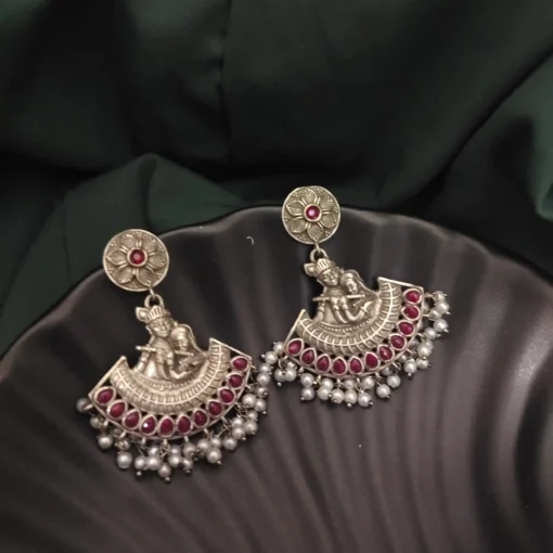 Glamaya Radhekrishna Dangle Silver Replica Earring 4 GLAM-ER-OX-25F7-249601-43-7 Glamaya Radhekrishna Dangle Silver Replica Earring 4 GLAM-ER-OX-25F7-249601-43-7