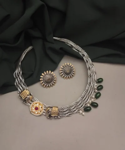 Glamaya Lavanya Fusion Hasli Nekclace Earring Set 1 GLAM-CN-OX-22-835235-35-10