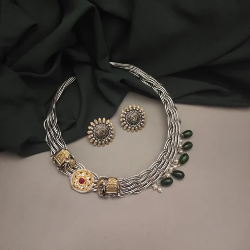 Glamaya Lavanya Fusion Hasli Nekclace Earring Set 1 GLAM-CN-OX-22-835235-35-10