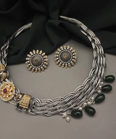 Glamaya Lavanya Fusion Hasli Nekclace Earring Set 2 GLAM-CN-OX-22-835235-35-10