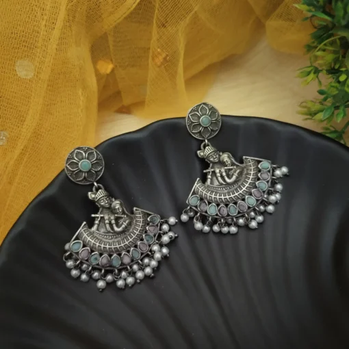 Glamaya Radhekrishna Dangle Silver Replica Earring 9 GLAM-ER-OX-25F7-249601-43-7 Glamaya Radhekrishna Dangle Silver Replica Earring 9 GLAM-ER-OX-25F7-249601-43-7