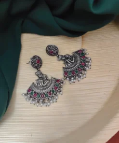 Glamaya Radhekrishna Dangle Silver Replica Earring 2 GLAM-ER-OX-25F7-249601-43-7