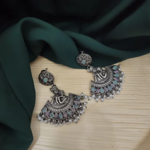 Glamaya Radhekrishna Dangle Silver Replica Earring 5 GLAM-ER-OX-25F7-249601-43-7 Glamaya Radhekrishna Dangle Silver Replica Earring 5 GLAM-ER-OX-25F7-249601-43-7