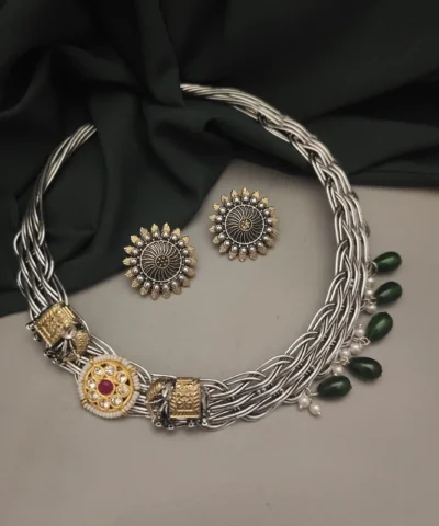 Glamaya Lavanya Fusion Hasli Nekclace Earring Set 4 GLAM-CN-OX-22-835235-35-10