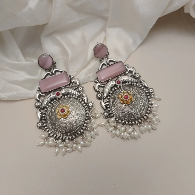 Jasleen Silver Replica Danglers Earring