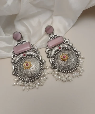 Jasleen Silver Replica Danglers Earring