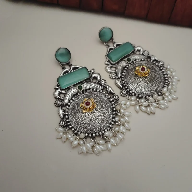 Glamaya Jasleen Silver Replica Dangles Earring 1 GLAM-ER-OX-166F7-237267-205-3