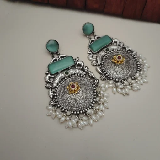 Glamaya Jasleen Silver Replica Dangles Earring 1 GLAM-ER-OX-166F7-237267-205-3 Glamaya Jasleen Silver Replica Dangles Earring 1 GLAM-ER-OX-166F7-237267-205-3