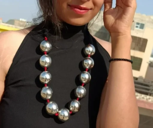 Glamaya Bewafa Oxidised Ball Necklace 3 GLAM-NE-OX-100-945563-157-2 Glamaya Bewafa Oxidised Ball Necklace 3 GLAM-NE-OX-100-945563-157-2