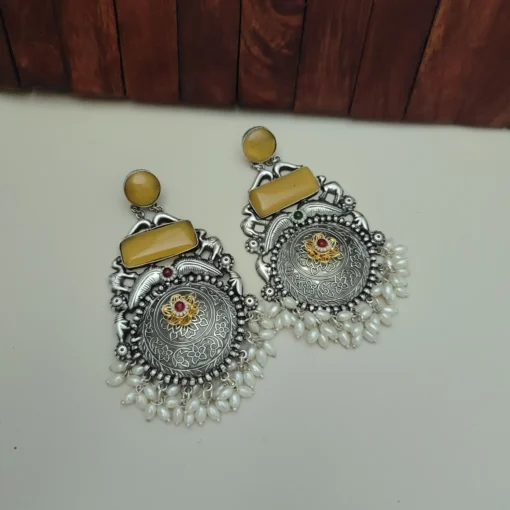 Glamaya Jasleen Silver Replica Dangles Earring 3 GLAM-ER-OX-166F7-237267-205-3 Glamaya Jasleen Silver Replica Dangles Earring 3 GLAM-ER-OX-166F7-237267-205-3
