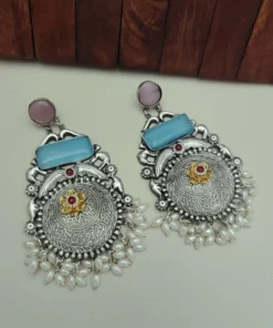 Glamaya Jasleen Silver Replica Dangles Earring 7 GLAM-ER-OX-166F7-237267-205-3 Glamaya Jasleen Silver Replica Dangles Earring 7 GLAM-ER-OX-166F7-237267-205-3
